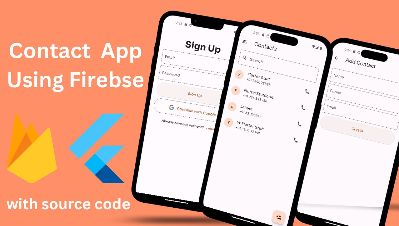 Contact App using Firebase in Flutter with source code in 2024