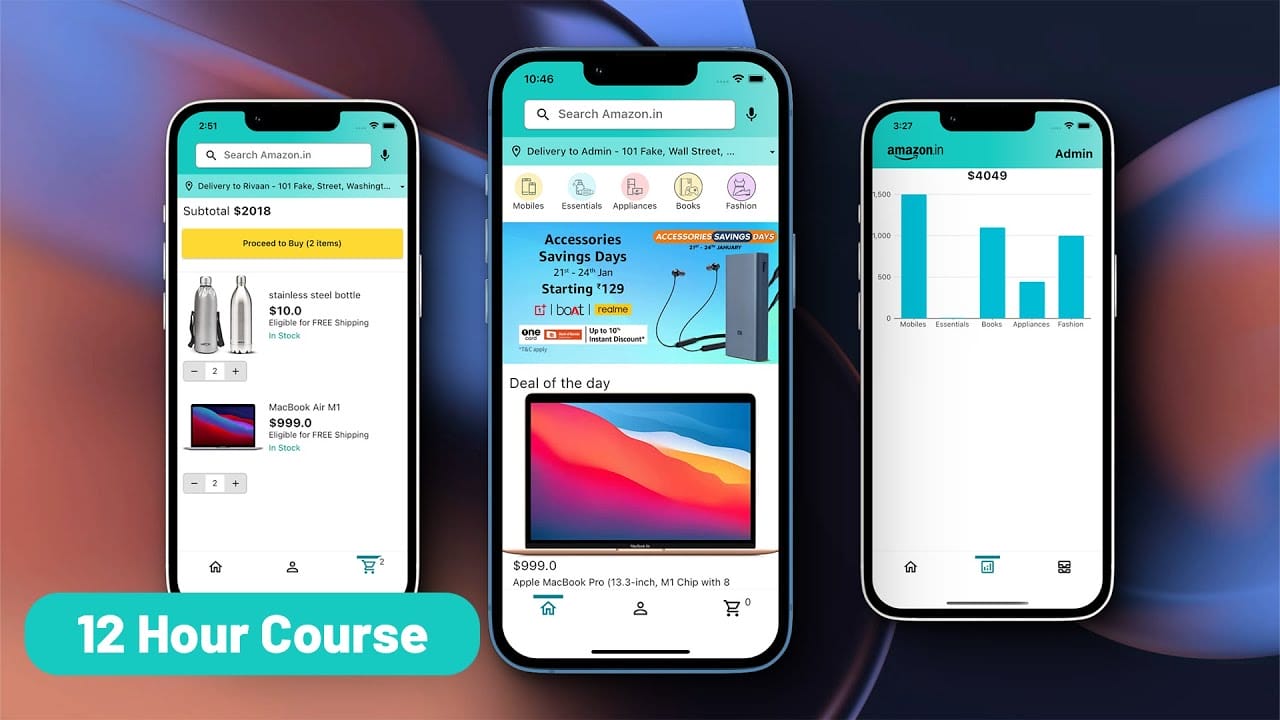 Flutter Amazon Fullstack App Clone with admin panel in Flutter in 2024