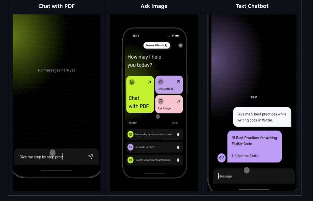 Flutter AI App using Flutter with source code in 2024