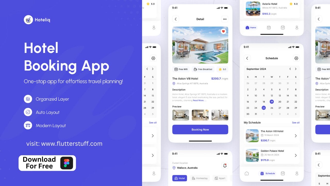 Free Hotel Booking Mobile App UI Design in 2025