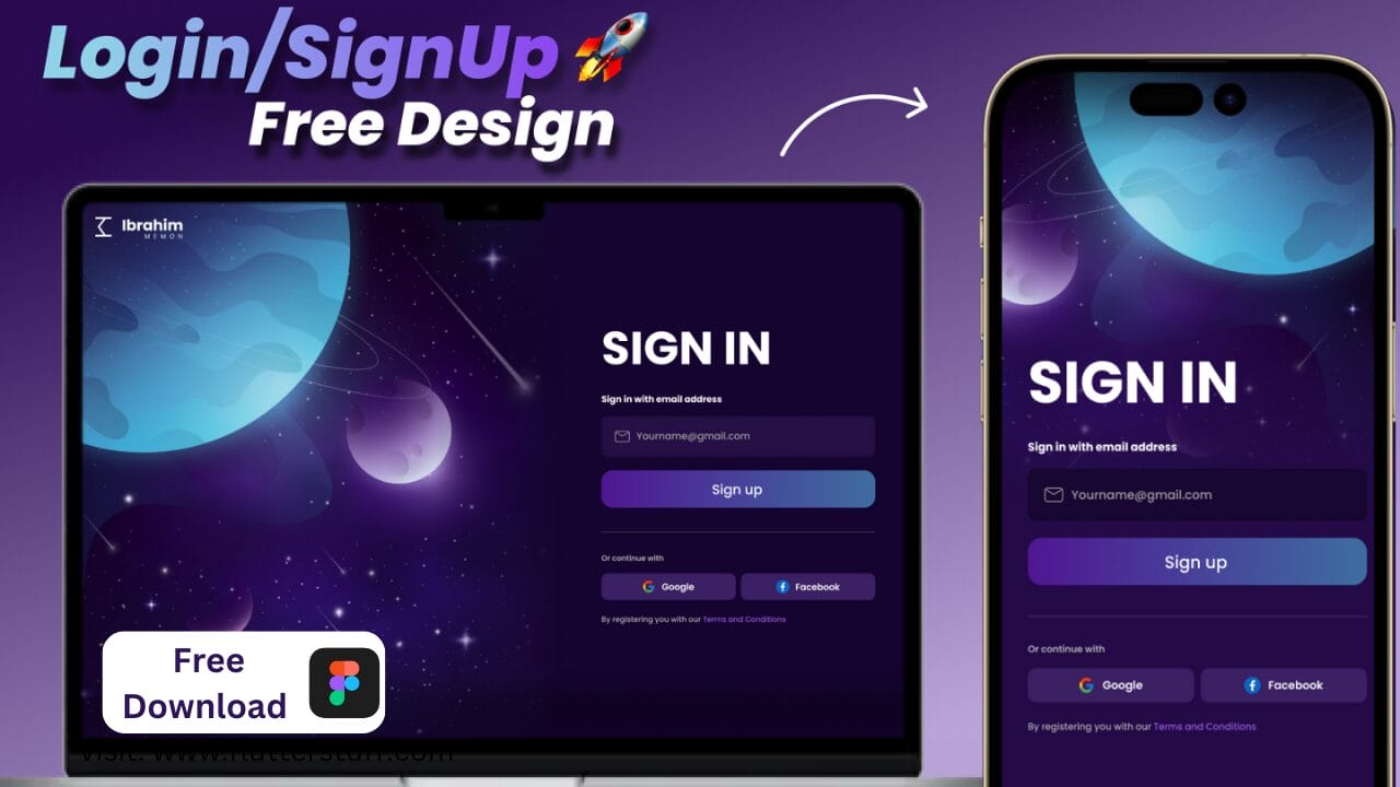 Free Signup App Web UI Design in 2025