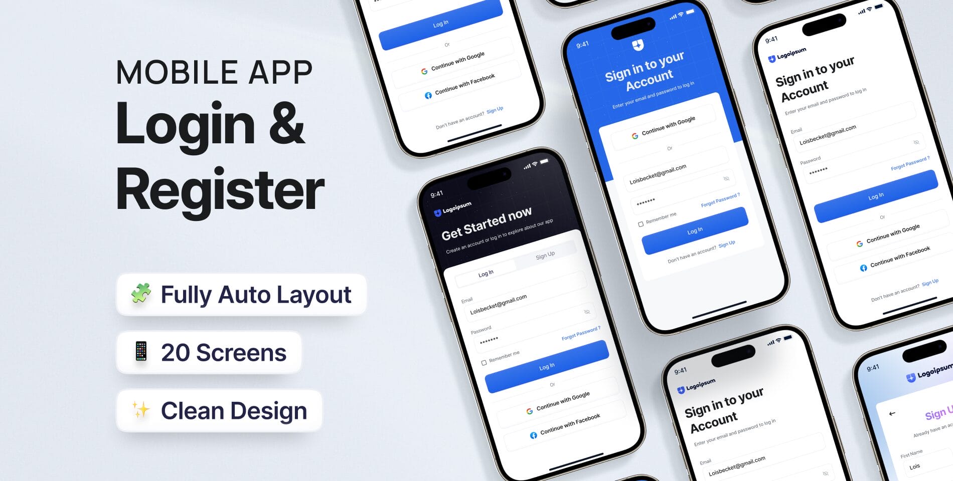 20 Free Login & registration Screens UI Design in 2025